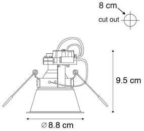 6 darabos modern, süllyesztett, forgatható és dönthető spotlámpa készlet - Alloy