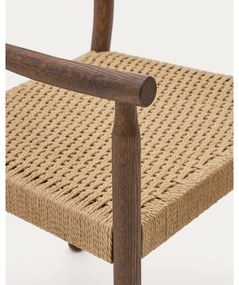 Barna-natúr színű tölgyfa étkezőszék Yalia – Kave Home