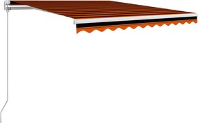 vidaXL narancssárga és barna kézzel kihúzható napellenző 350 x 250 cm