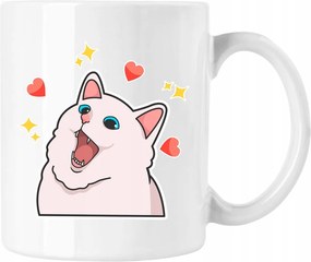 Bögre Cica Vicces Mem Love 2 Fehér 330ml