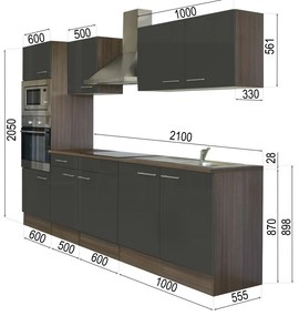 Yorki 270 konyhabútor sütős és mikrohullámű sütős kivitelben