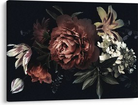 Kép - sötét virágok (70x50 cm)
