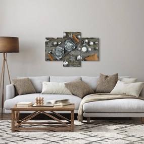 Kép - ezüst karácsonyi dekoráció (90x60 cm)