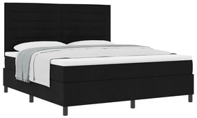 Boxspring Ágy Mattal Fekete Szuper Király Szövet