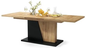 NINO kihúzható étkezőasztal, craft tölgy/fekete