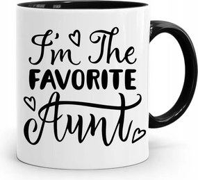 Fekete Bögre Ajándék Néniknek IM The Favorite fényképes nyomtatással