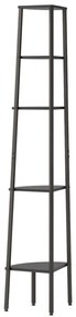 5 szintes fekete sarokpolc 45,5 x 31,5 x 180 cm