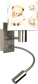 Brilagi - LED Flex. lámpa BOBO 1xE27/25W/230V + LED/3W m. króm/fehér/mackók