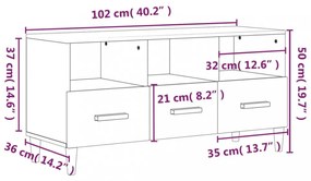 szürke sonoma színű szerelt fa TV-szekrény 120 x 36 x 50 cm