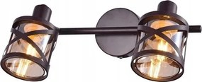Felületre szerelhető spotlámpa Oberon 2x40W E14 IP20 kávé, borostyánsárga üveg