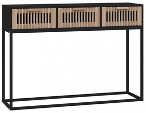 fekete szerelt fa és vas tálalóasztal 105x30x75 cm