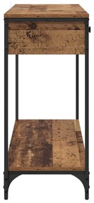 vidaXL Konzolasztal fiókkal Öreg fa 100 x 34,5 x 75 cm Faanyag