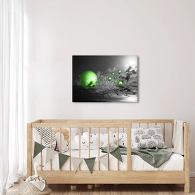 Zöld absztrakt gömbök képe (70x50 cm)