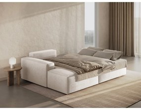 Fehér buklé kinyitható sarokkanapé (bal oldali) Jodie – Micadoni Home