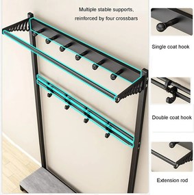 Cipőtartó kényelmes üléssel és akasztóval CR004-60 170 x 33 x 60 cm