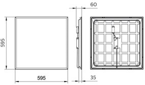 Philips PROJECTLINE LED panel 36W 230V 59,5x59,5 cm mennyezetbe építhető