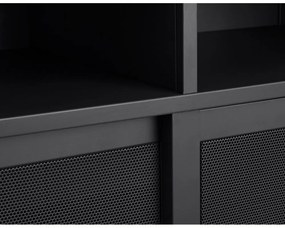 Fekete fém szekrény tolóajtóval 90x140x40 cm Veep – Unique Furniture