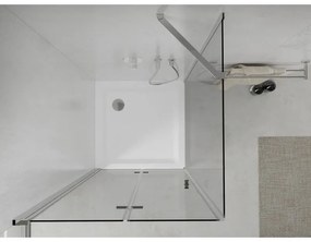 Mexen Lima zuhanykabin 90x90cm, 6mm üveg, króm profil - átlátszó üveg + Vékony zuhanytálca - 856-090-090-00-00-4010