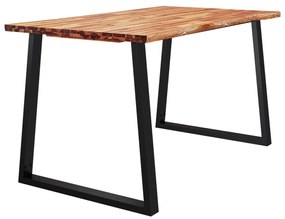 tömör akácfa étkezőasztal természetes éllel 140 x 80 x 75 cm