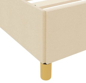 Boxrugós ágy matracmal Fehér és krém 200 x 200 cm szövet
