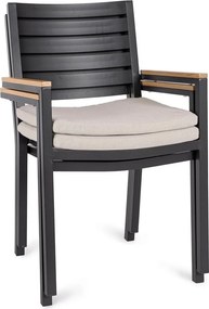 Antracitszürke fém kerti szék Henna – Bizzotto