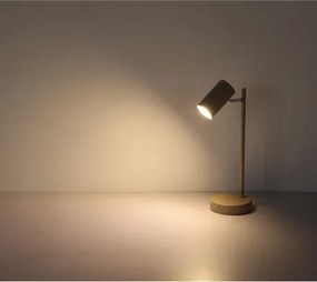 Globo 57911TSA Asztali lámpa, homokszínű fém, fehér, billenőkapcsoló a kábelen, forgatható/dönthető, ø: 132mm, M: 350mm, 1x GU10 5W 230V izzó nélkül