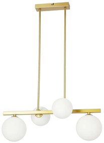 Fehér-aranyszínű függőlámpa üveg búrával Kama – Candellux Lighting
