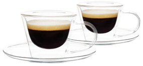 Thermo espresso csésze pohár csészealjakkal, 2db, 80ml, HOTCOOL TYP 4