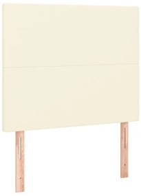 krémszínű műbőr rugós ágy matraccal 100 x 200 cm