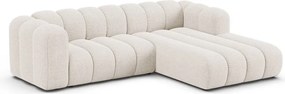 Krémszínű zsenília sarokkanapé (jobb oldali-heverő résszel) Lupine – Micadoni