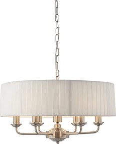 ENDON 94399 HIGHCLERE Ernyős Függesztett Lámpa Antik Fehér, Króm E14 IP20