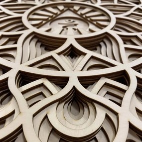 Nagyméretű 3D-s fa falfestmény I. Kommunikáció mandala