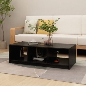 Fekete tömör fenyőfa dohányzóasztal 110 x 50 x 34 cm