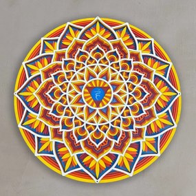 Feng shui energiával díszített fa mandala a falon | akár 90 cm-ig