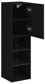 fekete TV-szekrény LED-lámpákkal 30,5 x 30 x 102 cm