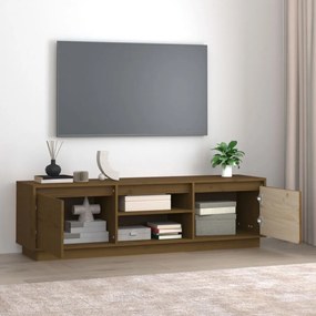 mézbarna tömör fenyőfa TV-szekrény 140 x 35 x 40 cm