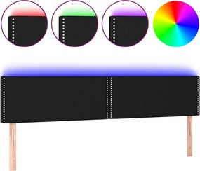 vidaXL fekete szövet LED-es fejtámla 180x5x78/88 cm