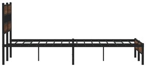 barna tölgy színű szerelt fa ágykeret matrac nélkül 137x190 cm