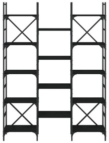fekete szerelt fa könyvespolc 127,5x28,5x172,5 cm