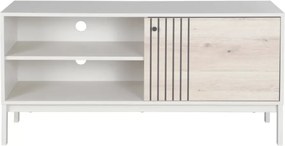 TV szekrény FROST 120x40 cm fehér, alpesi tölgy dekoráció