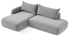 Világosszürke kinyitható sarokkanapé (bal oldali-heverő résszel) Hale – Makamii
