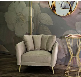 Szürkésbarna bársony fotel Kiev – Mauro Ferretti