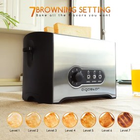 Aigostar - Kenyérpirító két lyukkal 900W/230V króm