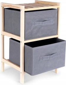 Polcos fürdőszoba szekrény fiókokkal 2 szint 46 cm Scandi Loft polcok