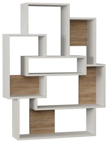 könyvespolc Barce - White, Oak