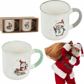 2x Karácsonyi Bögre Ajándék Nagy Kerámia Bögre Szett 320 ml