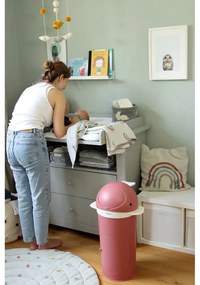 Sötét rózsaszín műanyag szemetes pelenkákhoz 25 l Whale – Kindsgut