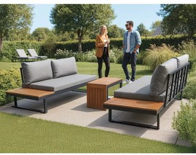 Kerti Garnitúra, Alumínium + Polywood, Szürke. AZS-G1924 GREY