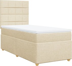 vidaXL krémszínű szövet rugós ágy matraccal 80 x 200 cm