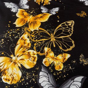 Mikroszálas párnahuzat GOLD BUTTERFLY 50x70 cm, fekete